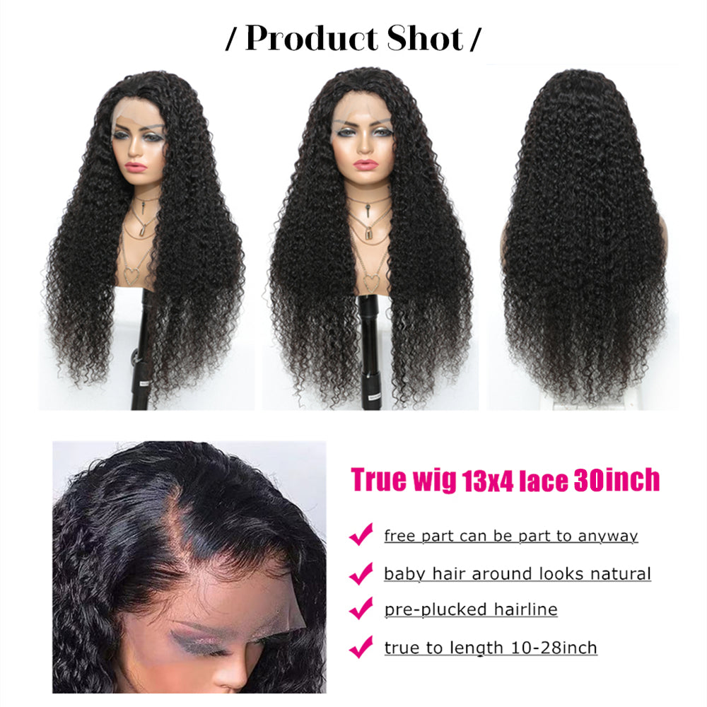 13x4 Deep Wave-Kinky Curly Lace Front Human Hair Wigs