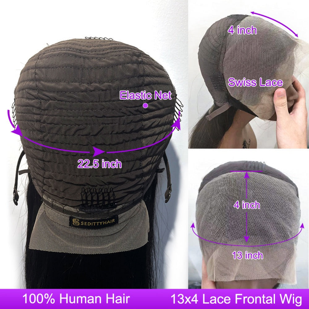 Long Straight 13x4 Lace Front Brazilian Human Hair Wigs 30-40 inch