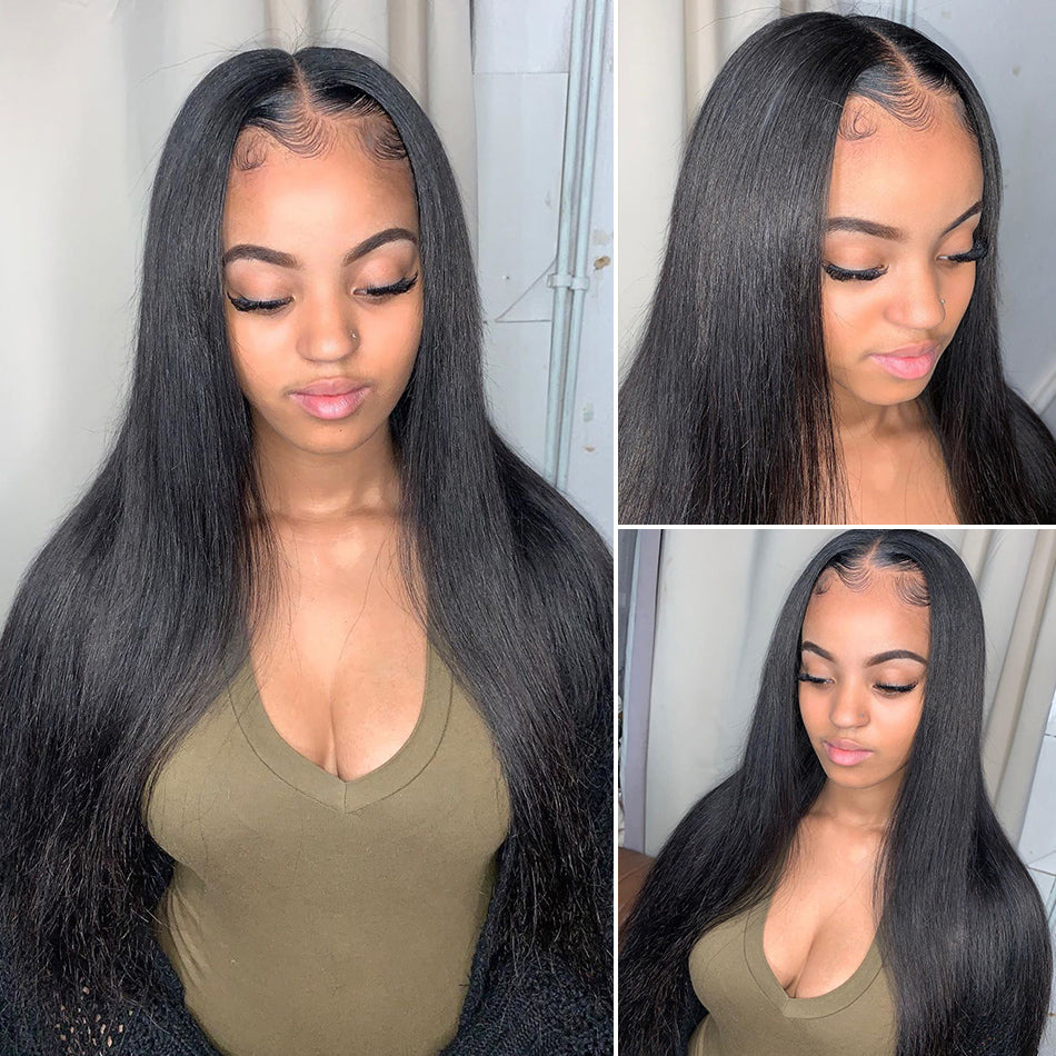 Long Straight 13x4 Lace Front Brazilian Human Hair Wigs 30-40 inch