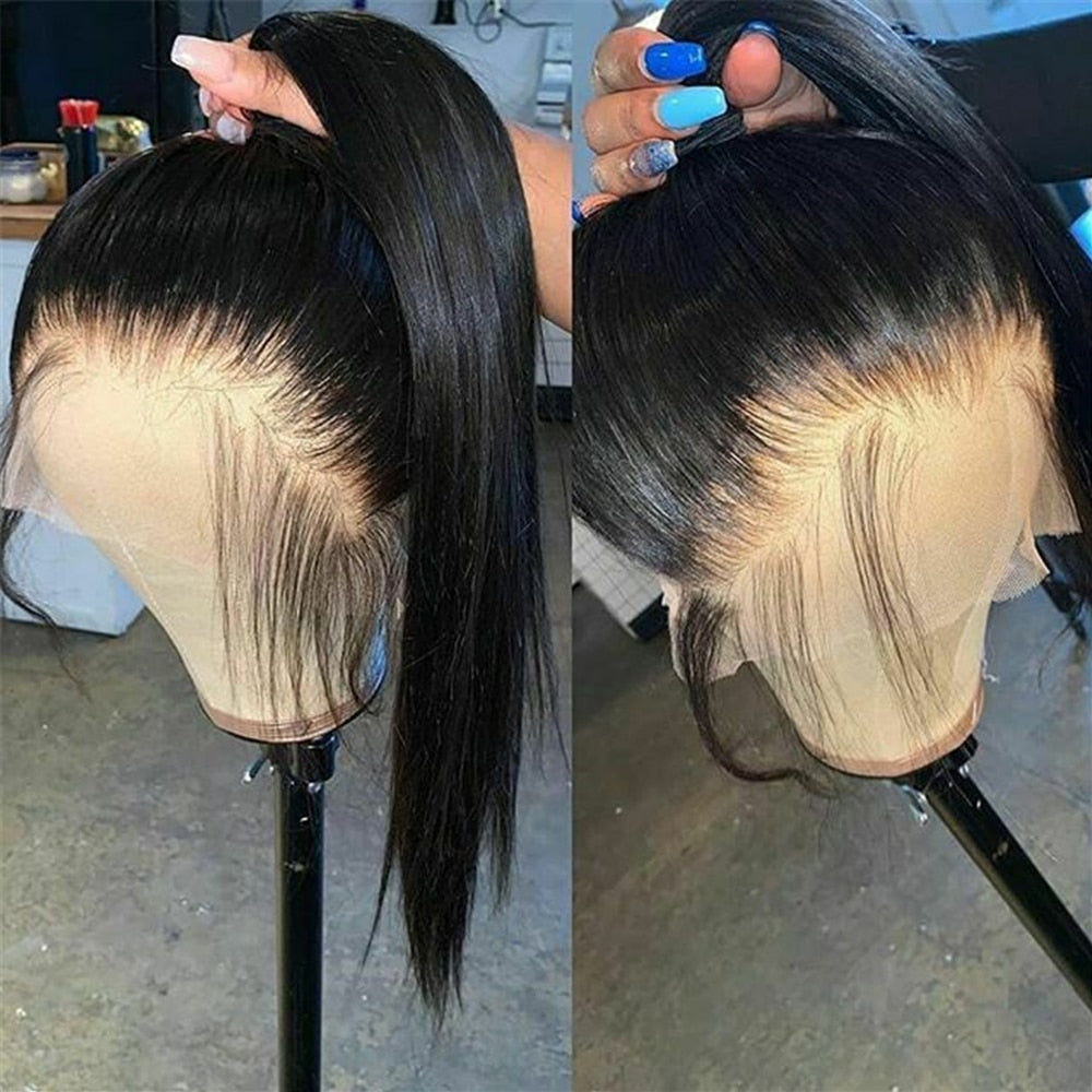 360 FULL HD Lace Straight Human Hair Wigs Pre Plucked With Baby 32inch 30 Inch