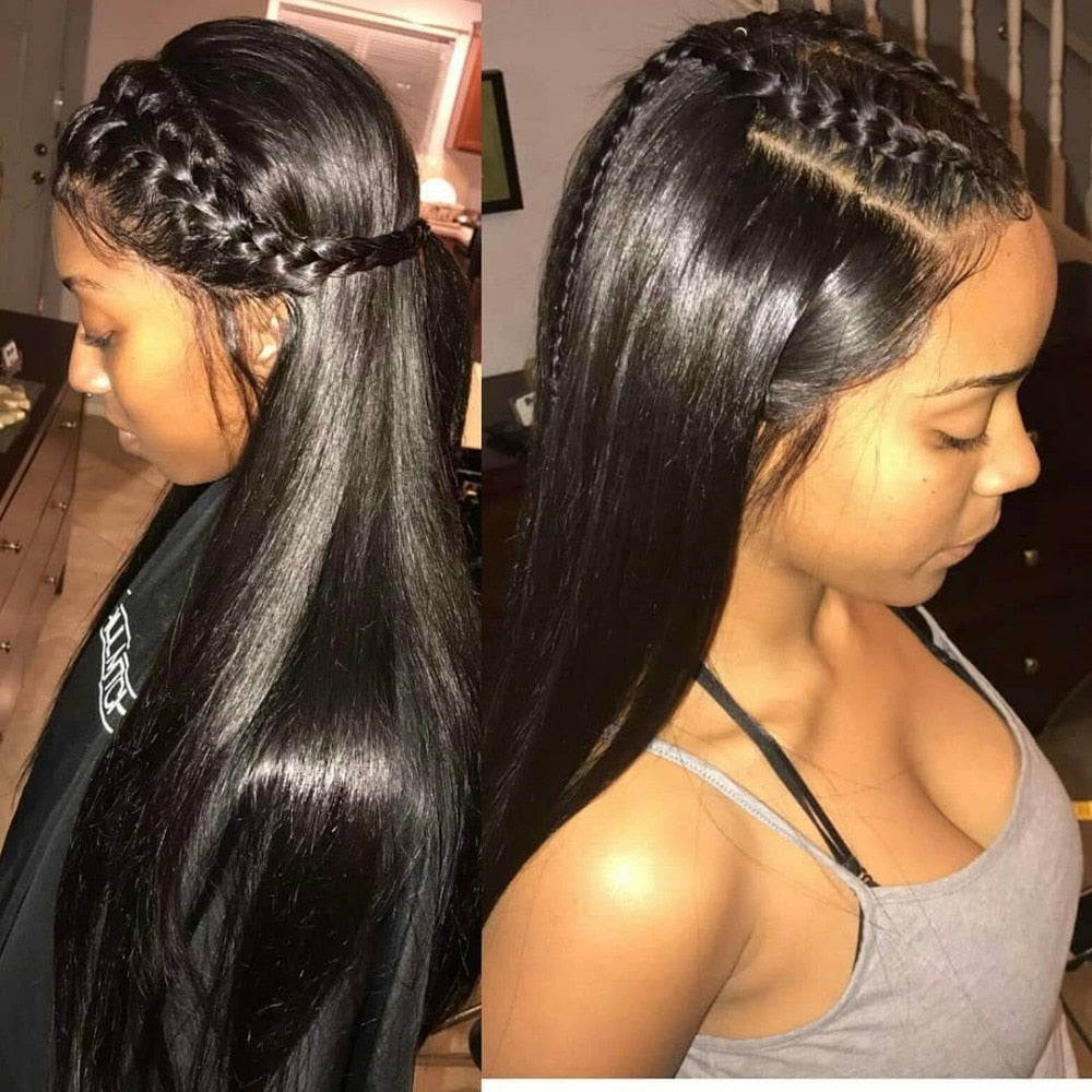360 FULL HD Lace Straight Human Hair Wigs Pre Plucked With Baby 32inch 30 Inch
