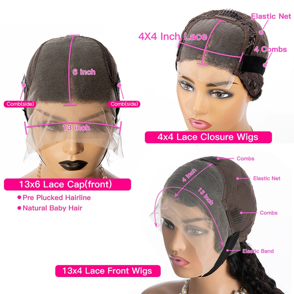 Short Bob 13x6 Lace Front Human Hair Wig|1B 99J Burgundy Hair