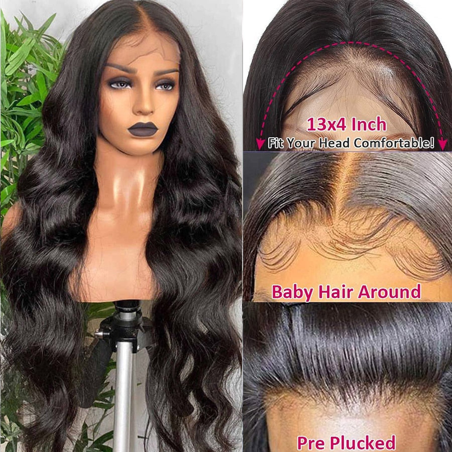 13X4 Body Wave Transparent Lace Frontal Human Hair Wigs