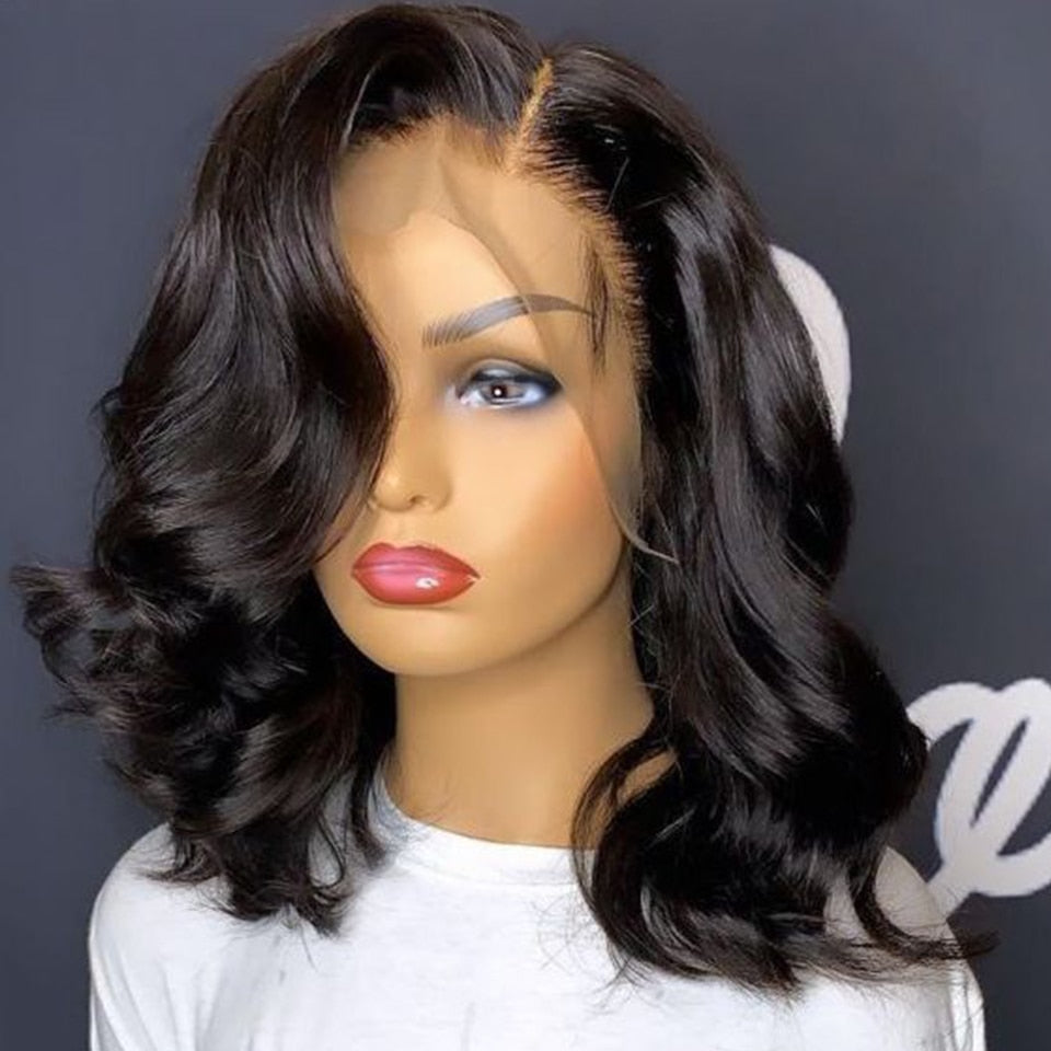 Highlight Short Bob Body Wave Lace Front Human Hair Wig