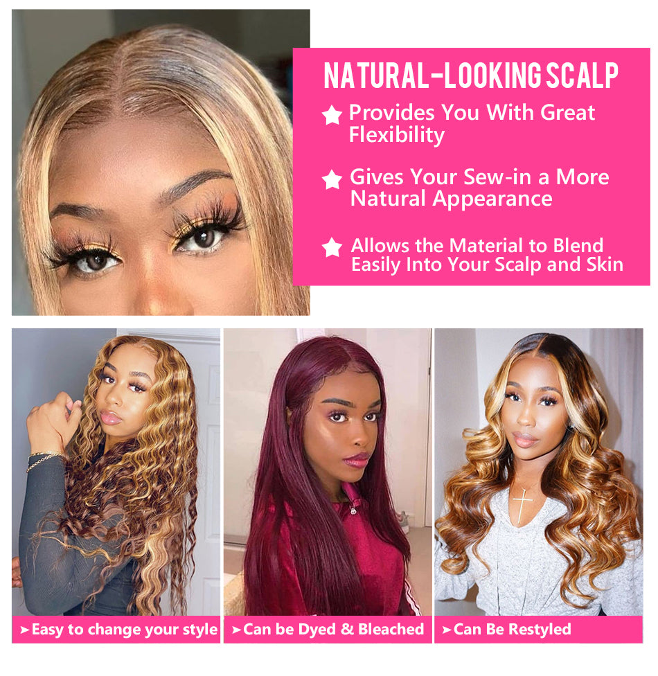 13x4 Ombre Straight Blonde Colored Lace Front Human Hair Wig|30inch