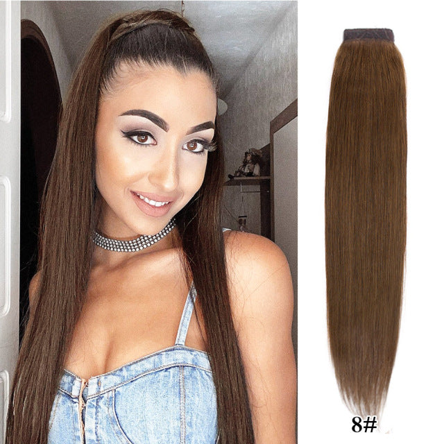 Straight Brazilian Human Hair Ponytail Clip In Extensions