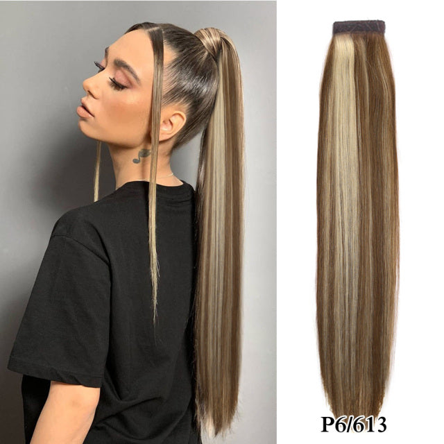Straight Brazilian Human Hair Ponytail Clip In Extensions