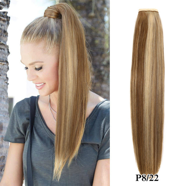 Straight Brazilian Human Hair Ponytail Clip In Extensions