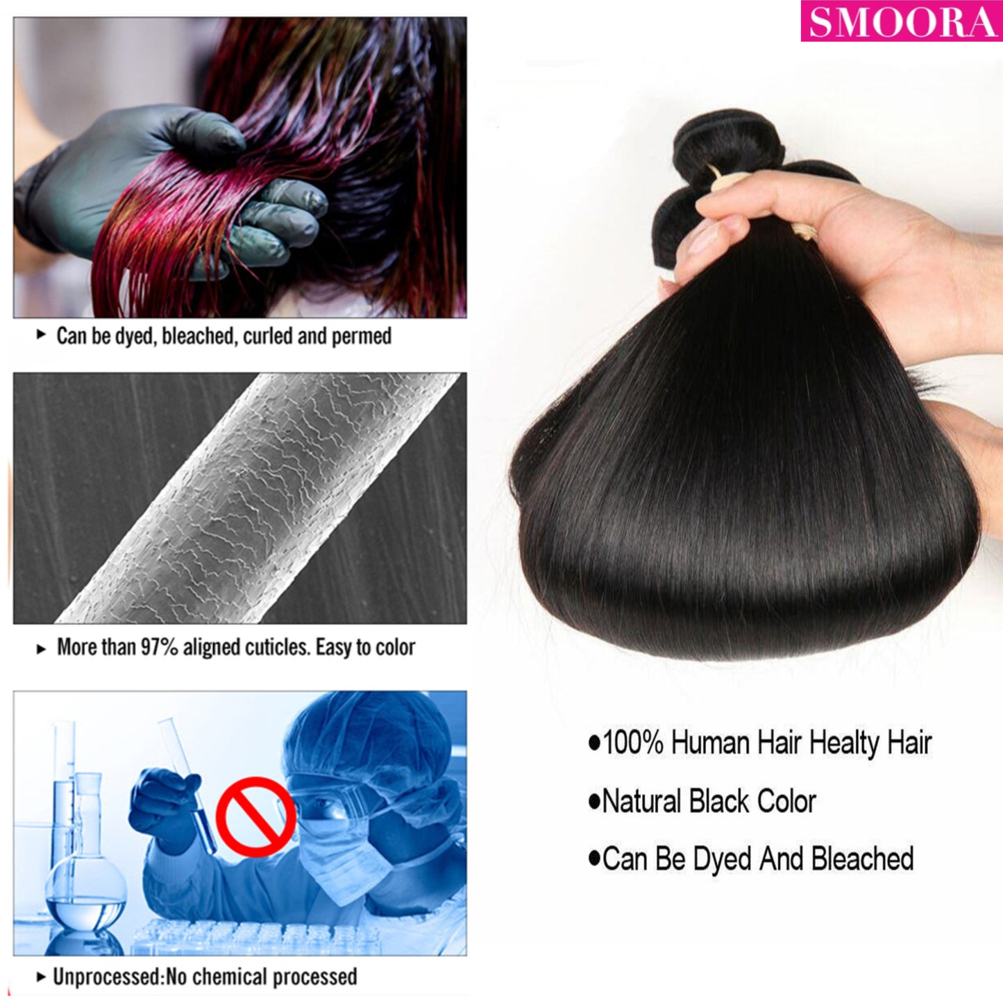 Bone Straight Brazilian Human Hair Bundle|40'' 40'' 40'' With 24''Closure