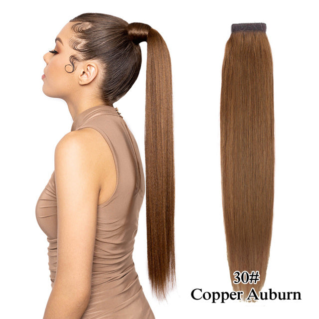 Straight Brazilian Human Hair Ponytail Clip In Extensions
