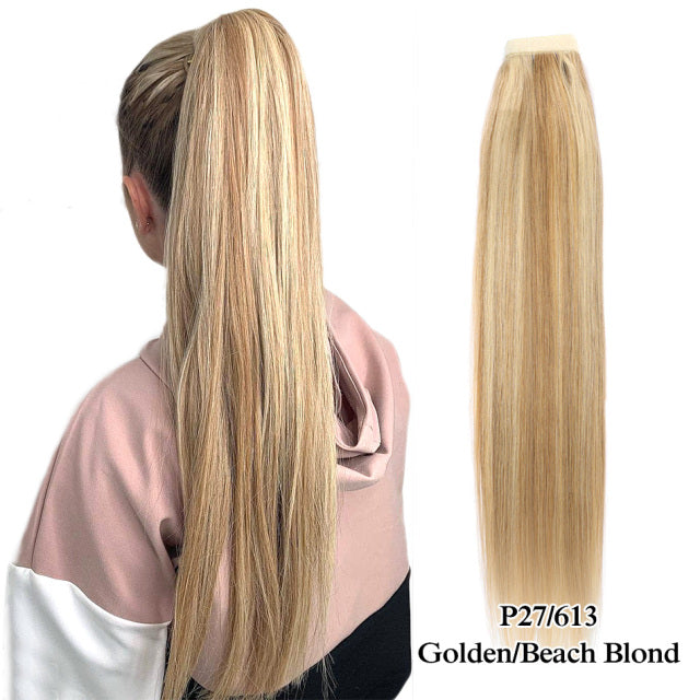 Straight Brazilian Human Hair Ponytail Clip In Extensions