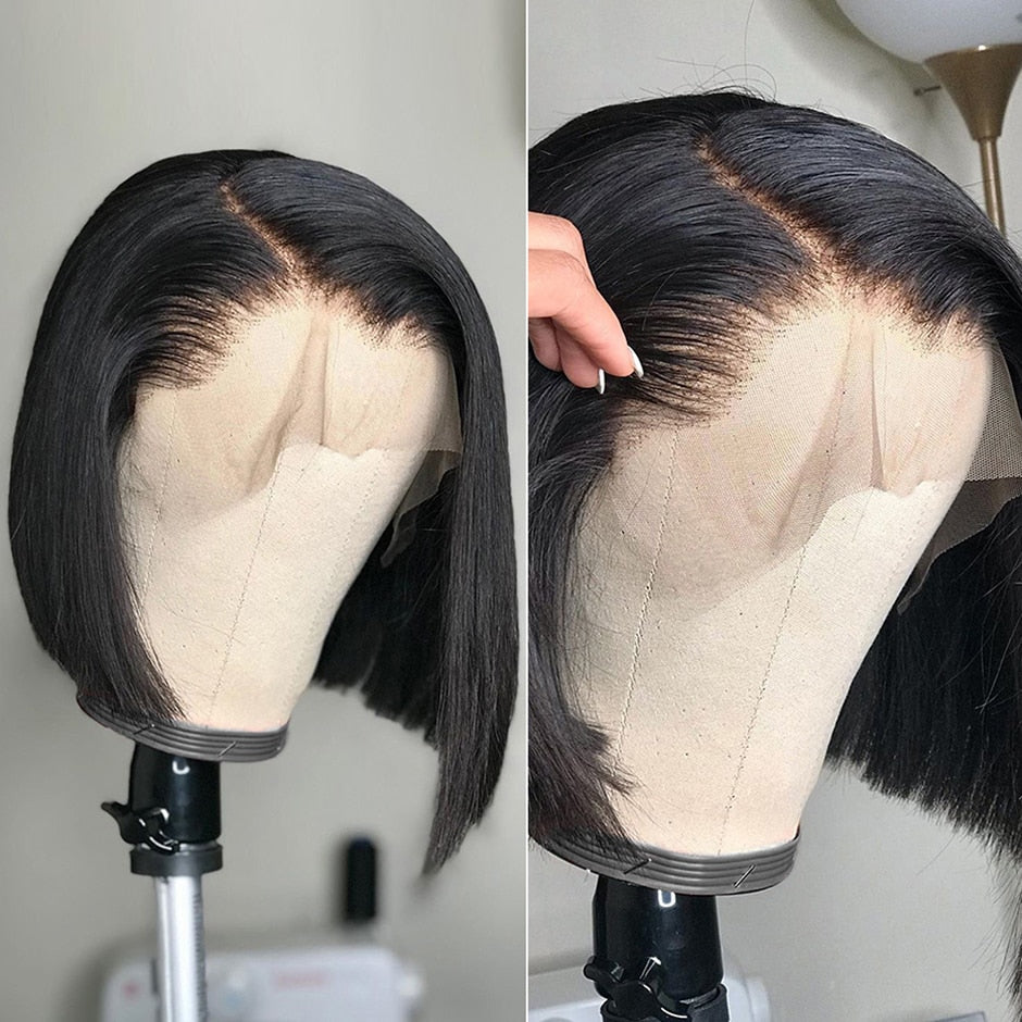 13x6 13x4 Short Straight Bob HD Lace Front Human Hair Wigs for Women DragQueen