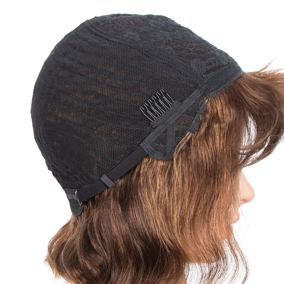 Short Loose Wave Human Hair Wigs With Bangs For Women
