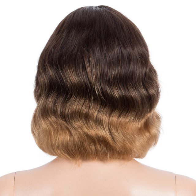 Short Loose Wave Human Hair Wigs With Bangs For Women