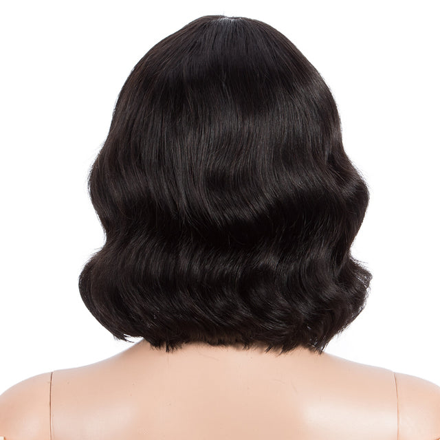 Short Loose Wave Human Hair Wigs With Bangs For Women
