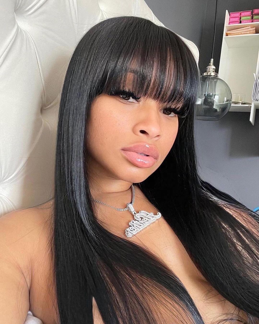 Long Straight 32inch Hair Wig With Fringe Bangs|Silky Hair| Bob Wigs