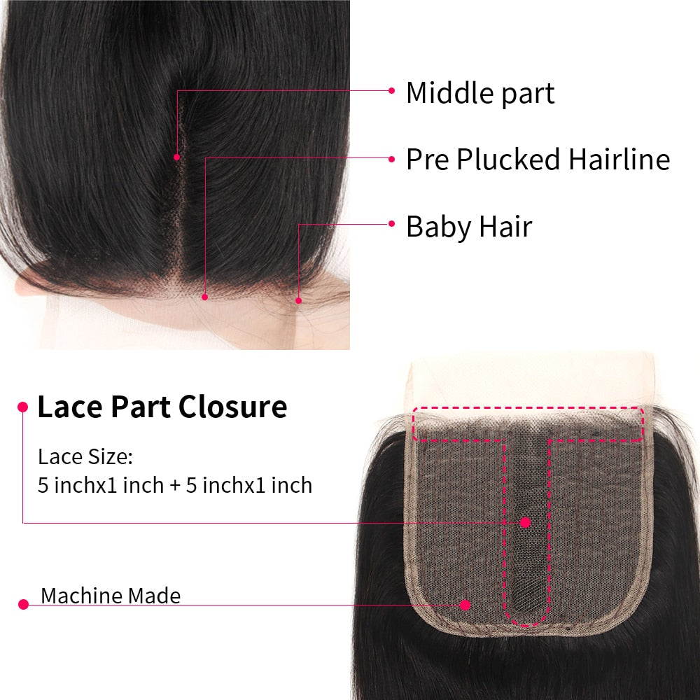 36 38 40 inch Long Straight Remy Human Hair Bundles With Closure