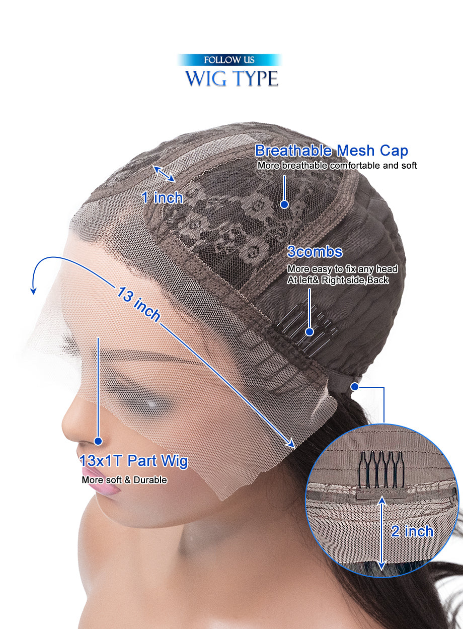 613 30inch Long Straight Human Hair Lace Front Wig |Natural Color