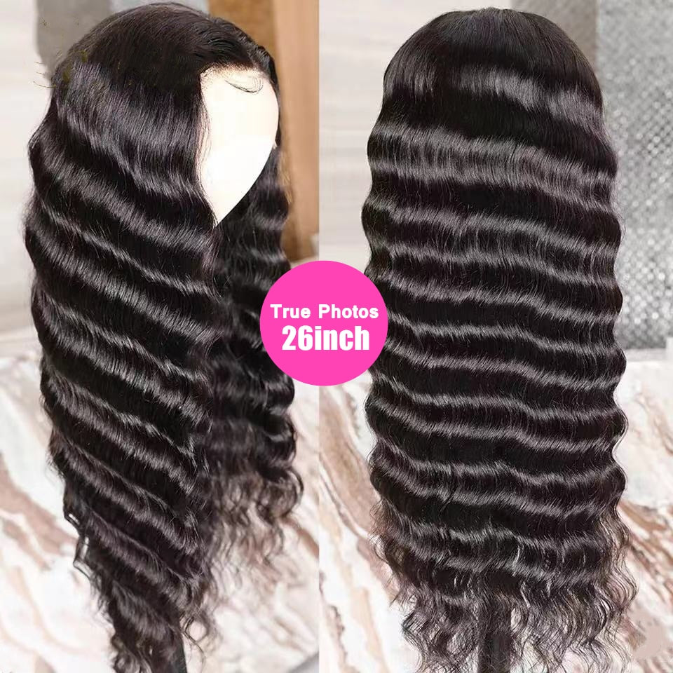Loose Deep Wave 13x4 Transparent Human Hair Lace Frontal Wigs