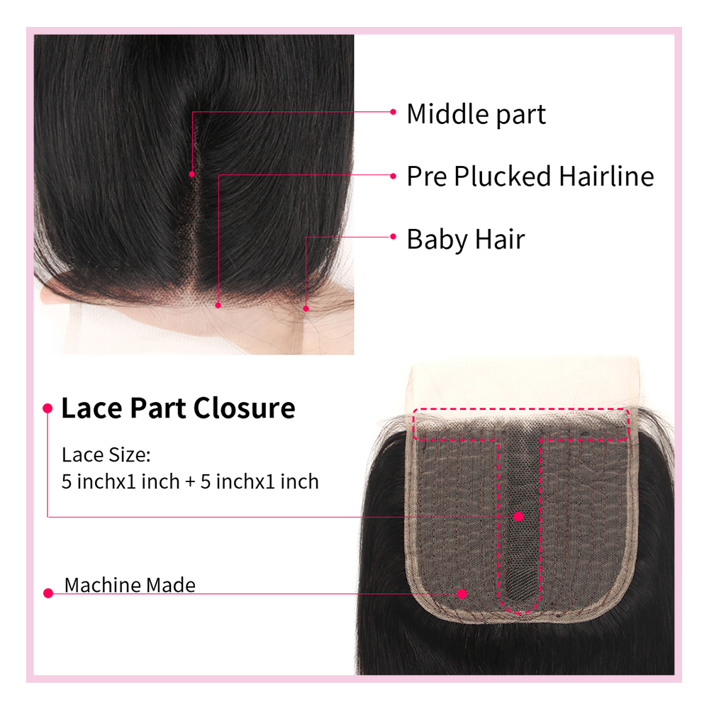 Bone Straight Brazilian Human Hair Bundle|40'' 40'' 40'' With 24''Closure