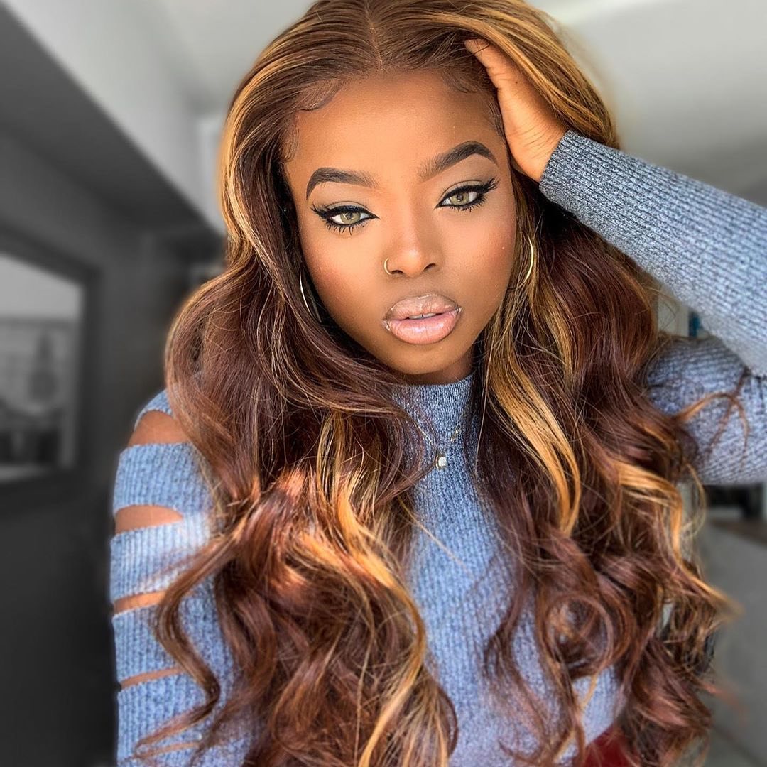 30inch Long Honey Blonde Body Wave Human Hair Wig