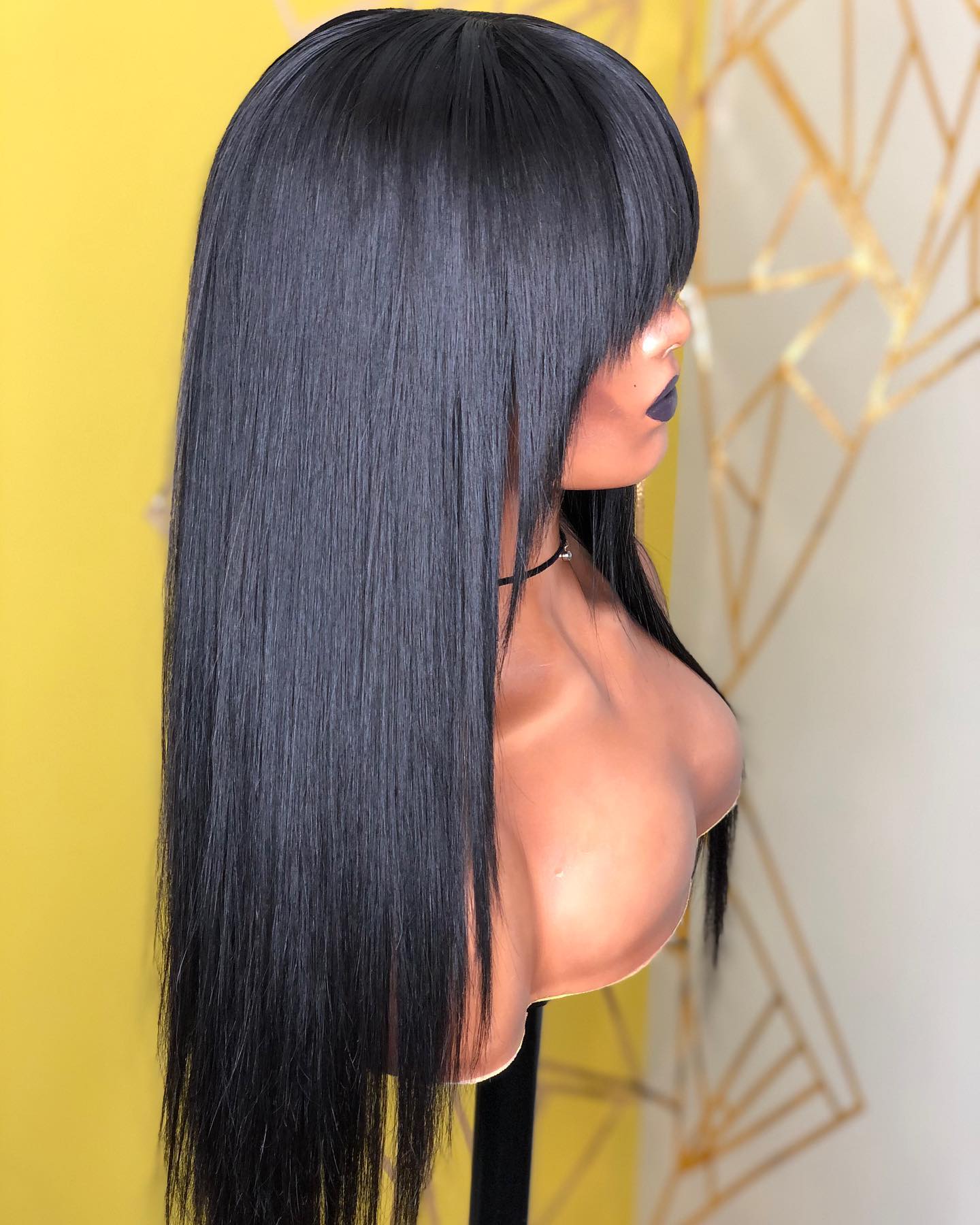 Long Straight 32inch Hair Wig With Fringe Bangs|Silky Hair| Bob Wigs