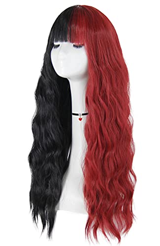 Black and Red Wig Red Wigs With Black,Ombre Burgundy Wig,Red wig,red wigs,,Loose Curly Wig,Kinky Red Wig,Afro wavy Wig,Cosplay Wig,Wig Wigs