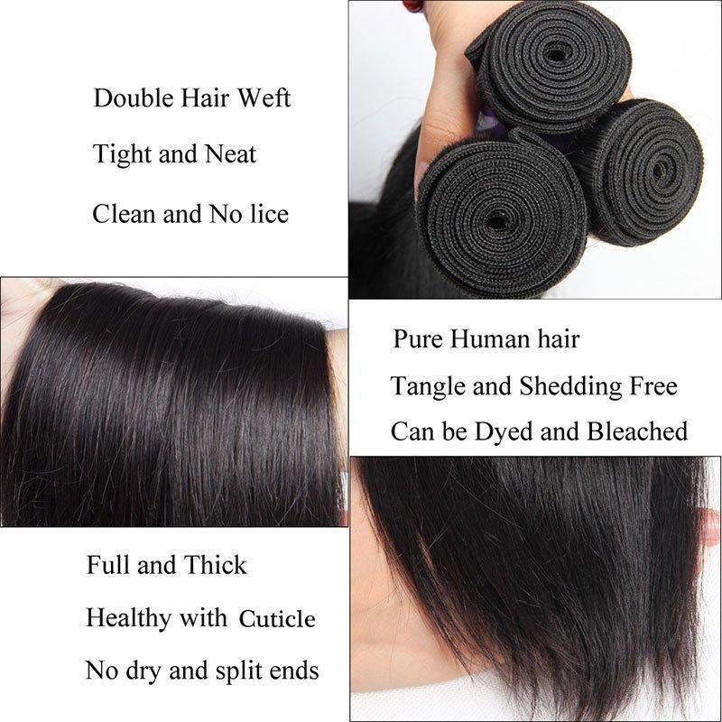 Straight Hair Brazilian Straight Human Hair Weave Bundles