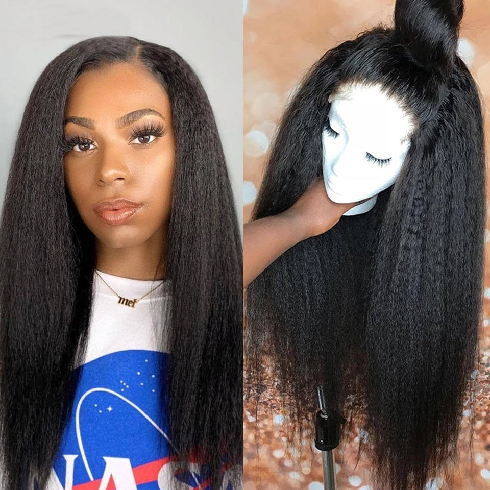 Yaki Kinky Straight Brazilian Human Hair Wigs