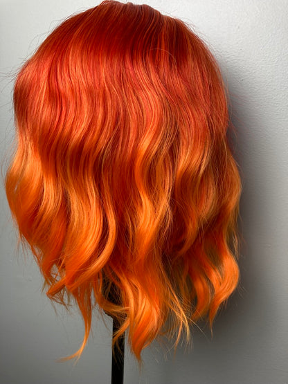 Orange Wavy Curly Full Hair Wig
