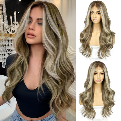 13x4 Lace Front Wavy Wig – Highlight Synthetic