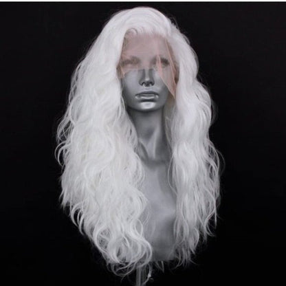White Curly Lace Front Wig