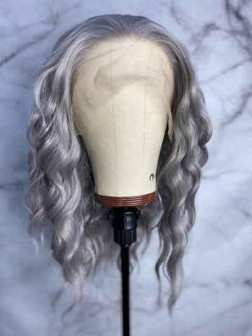 Silver Short Bob Lace Front Wig