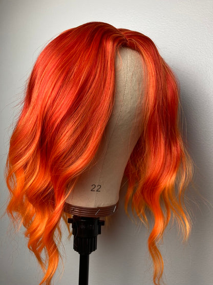 Orange Wavy Curly Full Hair Wig