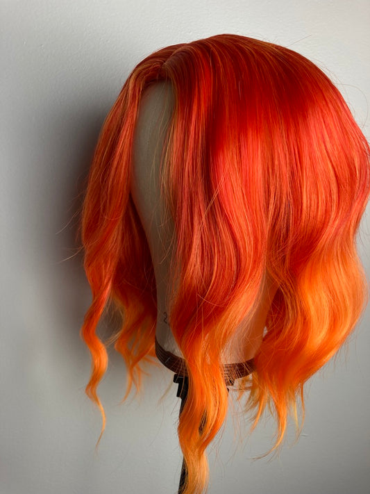 Orange Wavy Curly Full Hair Wig