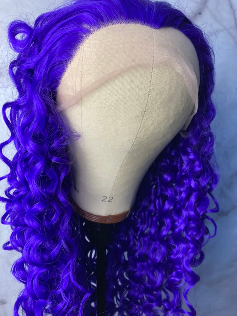 Kinky Violet Wig Lace Front Cosplay Wig