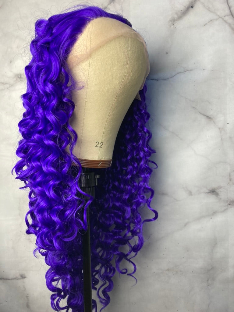 Kinky Violet Wig Lace Front Cosplay Wig