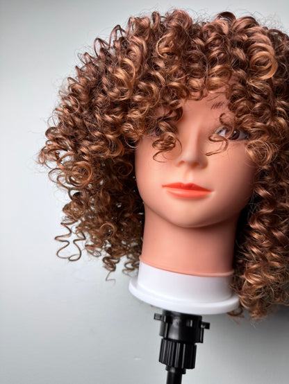 Light Brown Short Bob Curly Afro Wig for Black Women