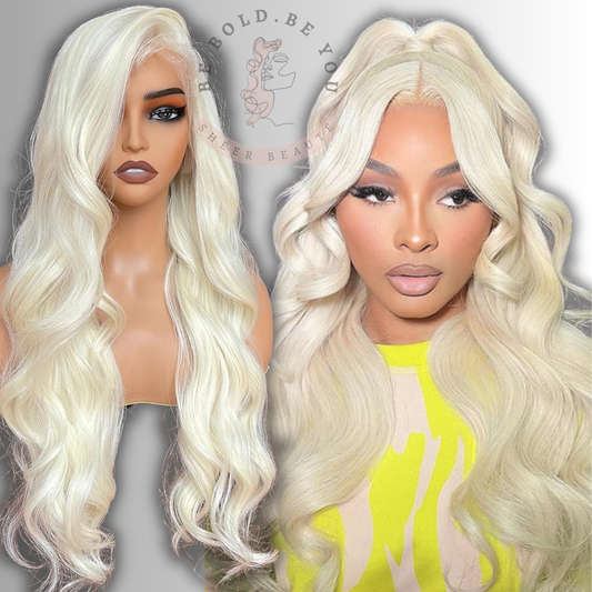 golden blonde lace front wig, blonde wavy synthetic wig, natural golden blonde hair wig, 26 inch blonde wig for women,613 BLONDE Long golden blonde wavy lace front wig with natural layers, heat resistant synthetic fiber