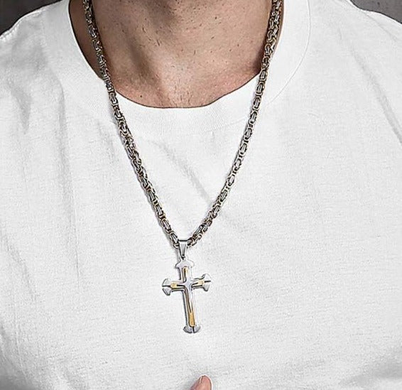Cross Pendant Necklace Mens