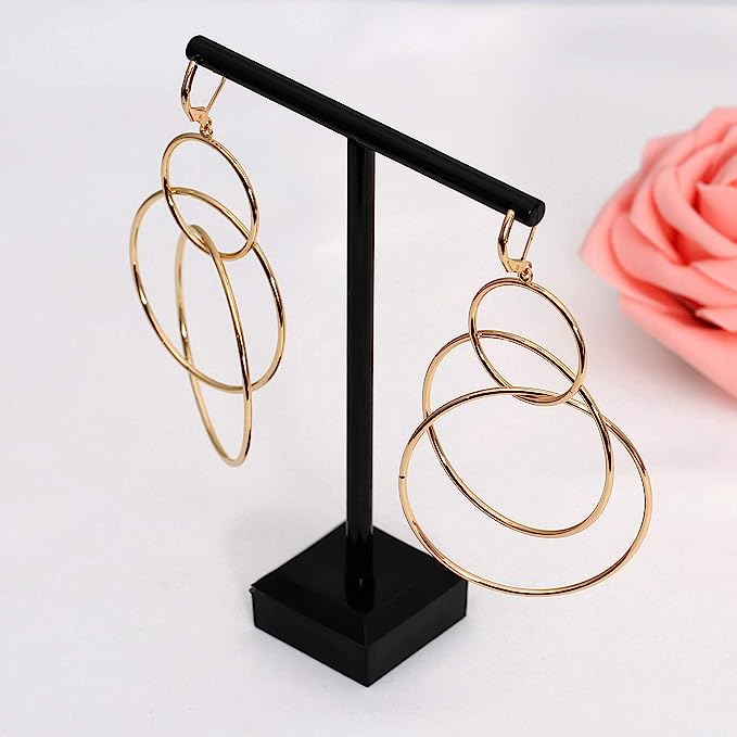 3 Serial Circle Dangle Earrings