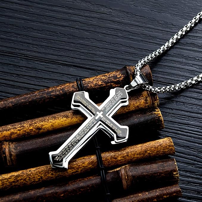 Mens Cross Pendant Necklace