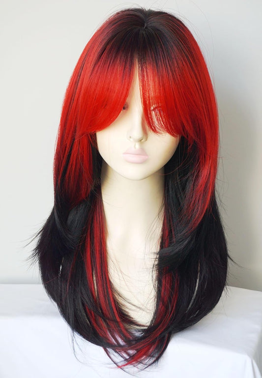 Layered Synthetic Wig with Bangs – Sheerbj