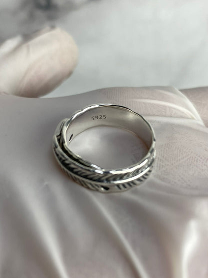 Feather Vintage Adjustable Ring for Women Men