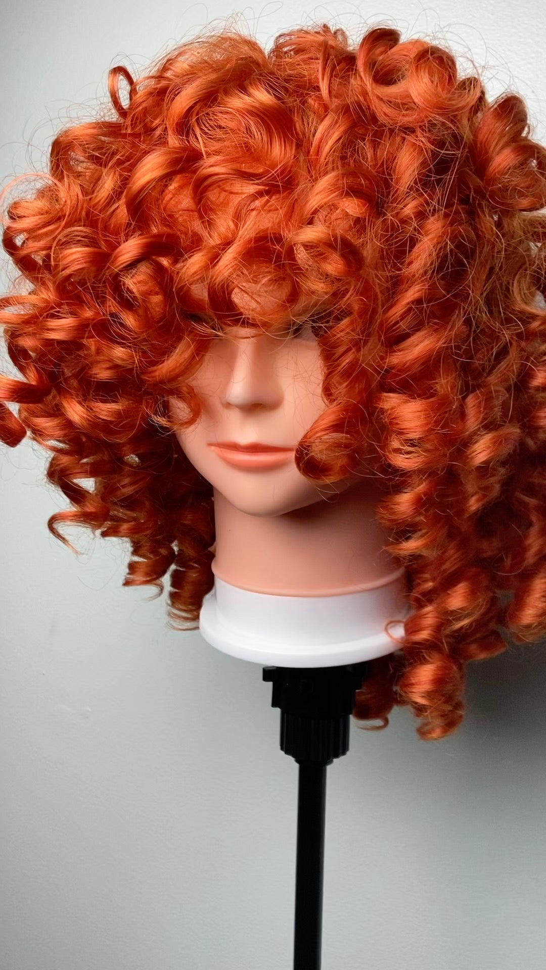Orange Curly Wigs for Black Women Soft Afro Short Curly Wig with Bangs Heat Resistant Synthetic Fiber Hair Cosplay Wigs for African American Black Women (Orange Copper)