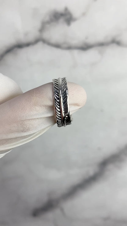 Feather Vintage Adjustable Ring for Women Men