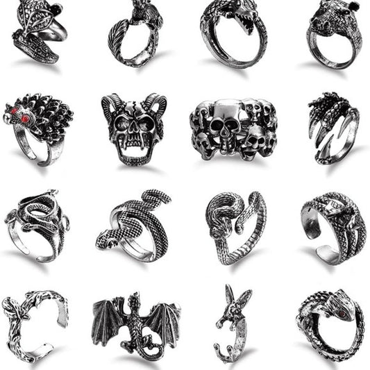 Men Women Punk
Adjustable Snake Dragon Claw Animal Rings