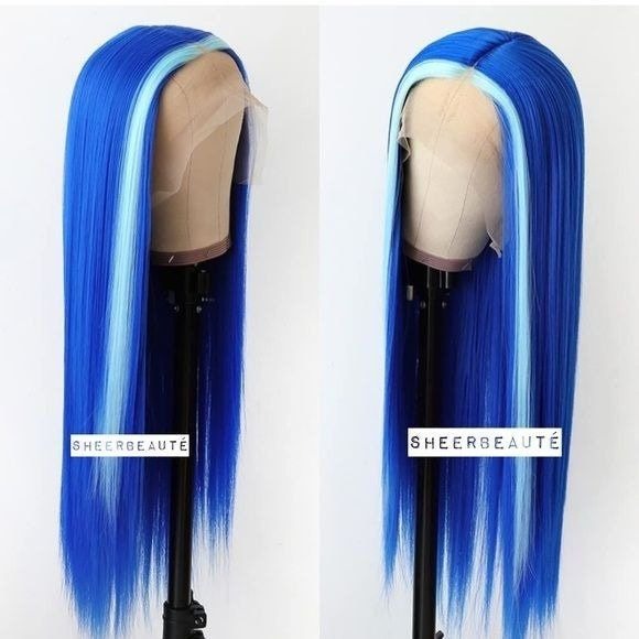 Lace Front Wig,DragQueen-Women,Long Straight Lace Wig,Light Blue Wig,Aqua Blue Wig