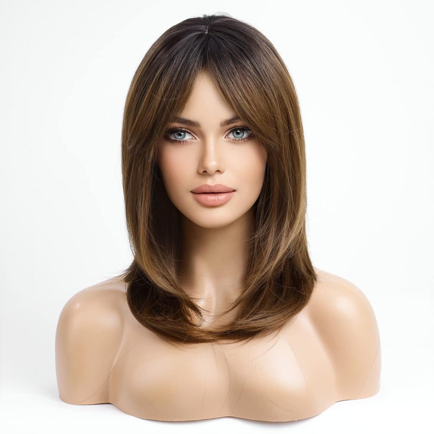 Layered Synthetic Hair Wigs with Bang
