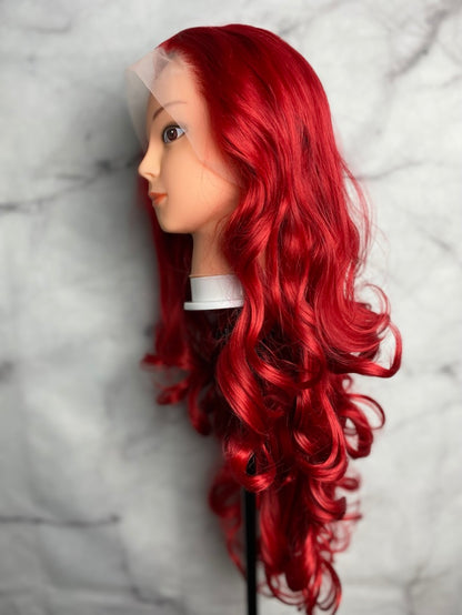 Red Curly Lace Front Wigs